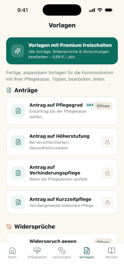 Vorlagen für Anträge und Widersprüche